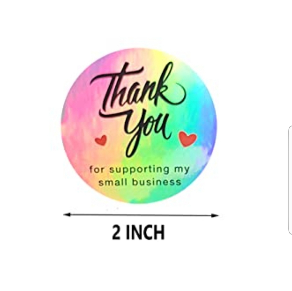 50 Ct. Thank You Stickers Small Business - 2” Round Labels with 4 Desi… - Picture 9 of 9